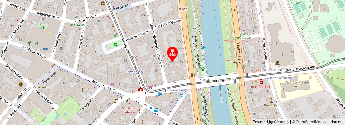 Street map section around the address