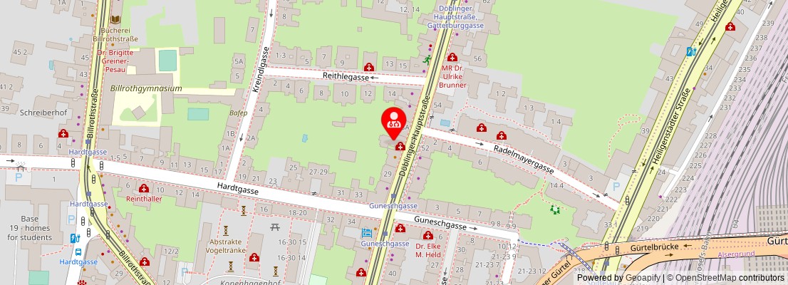 Street map section around the address