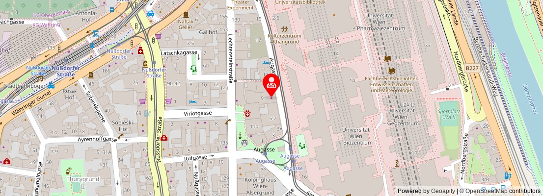 Street map section around the address