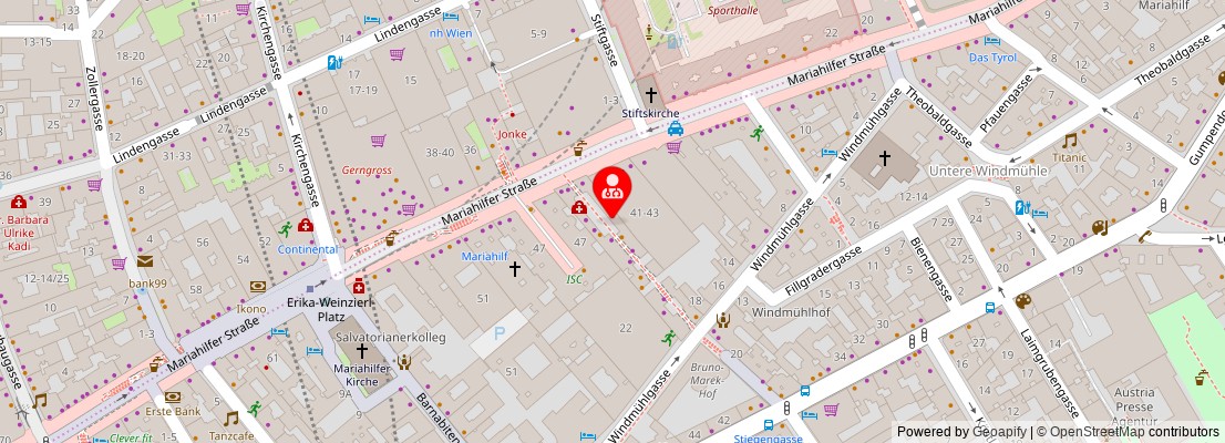 Street map section around the address