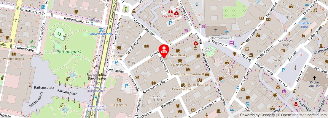 Street map section around the address