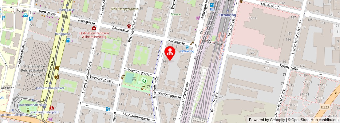 Street map section around the address