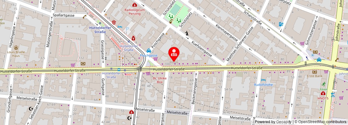 Street map section around the address