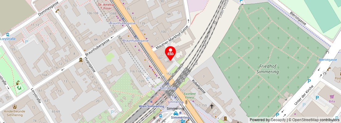 Street map section around the address