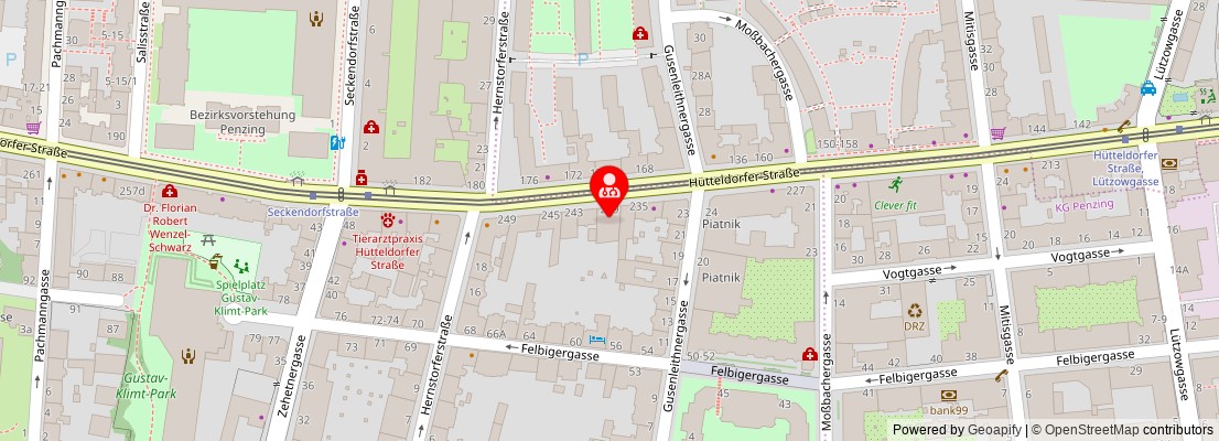 Street map section around the address