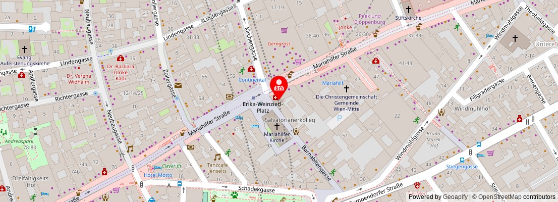 Street map section around the address