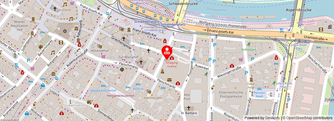 Street map section around the address