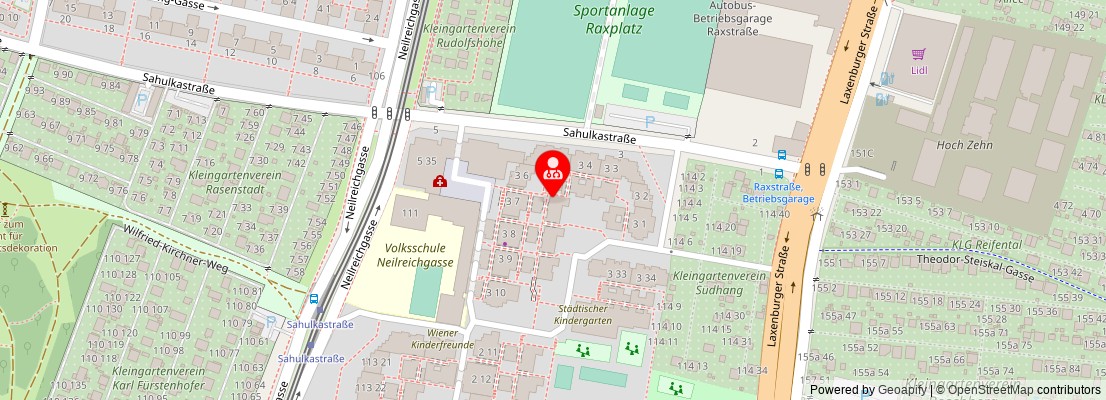 Street map section around the address