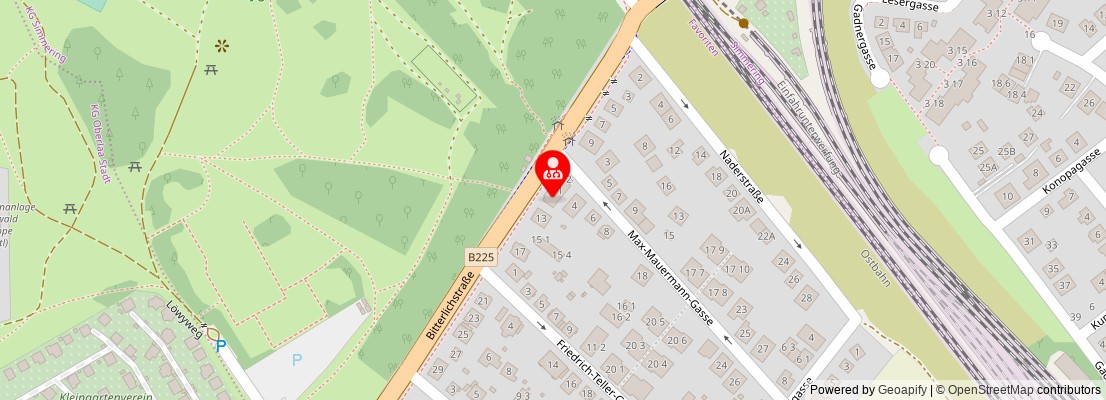 Street map section around the address