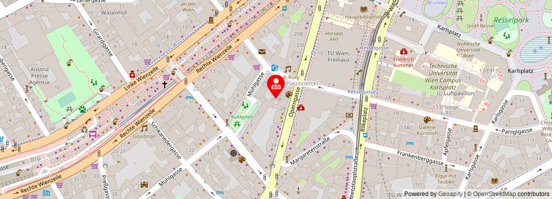 Street map section around the address