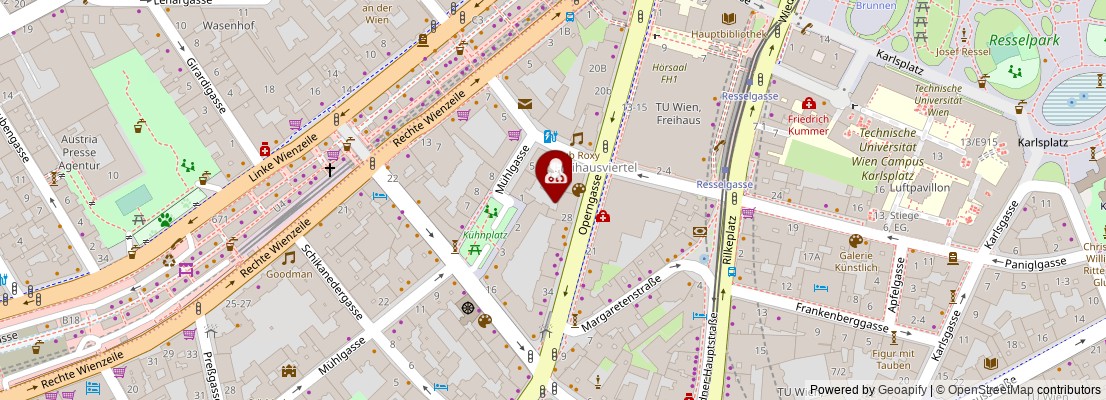 Street map section around the address