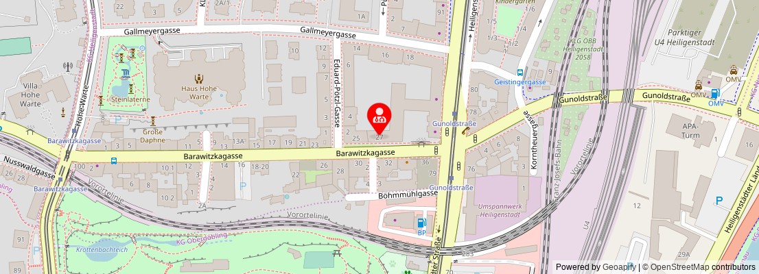 Street map section around the address