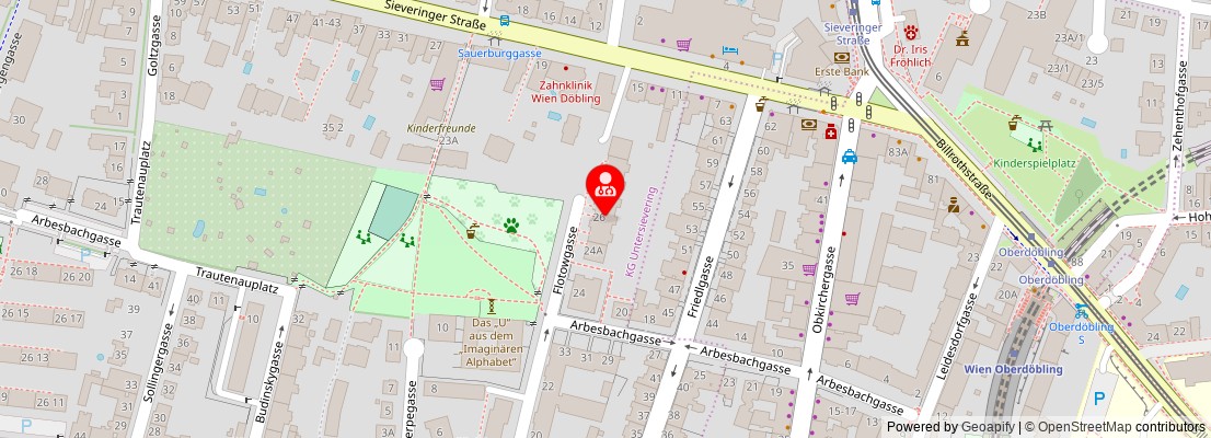 Street map section around the address