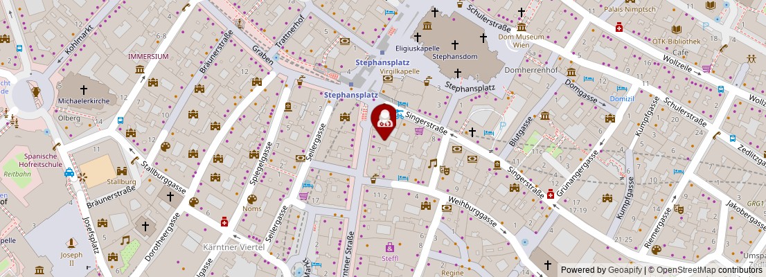 Street map section around the address