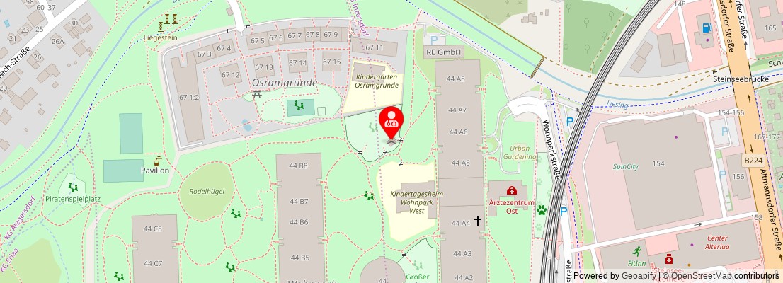Street map section around the address