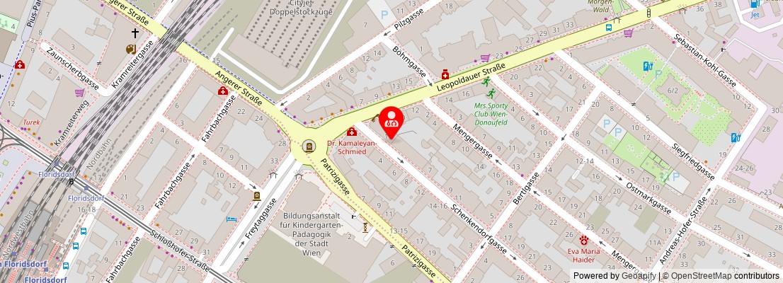 Street map section around the address