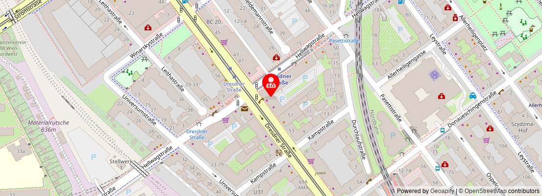 Street map section around the address