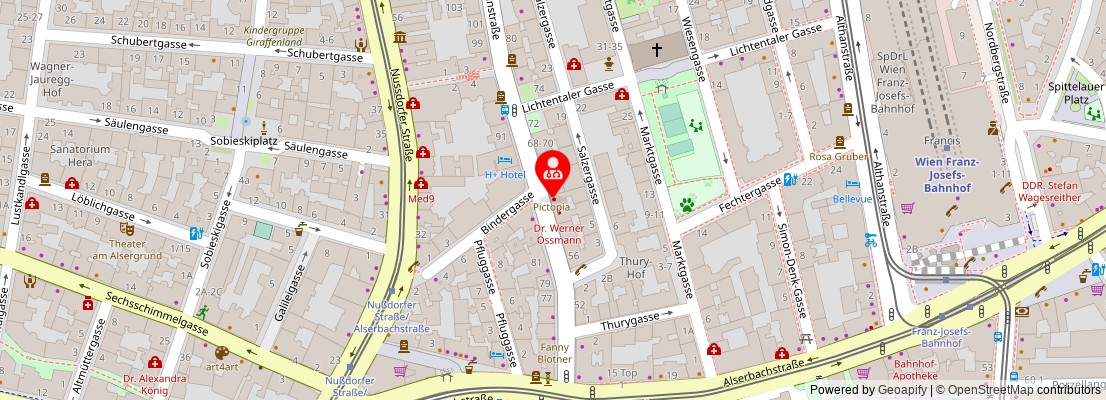 Street map section around the address