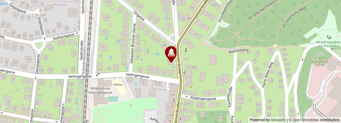 Street map section around the address