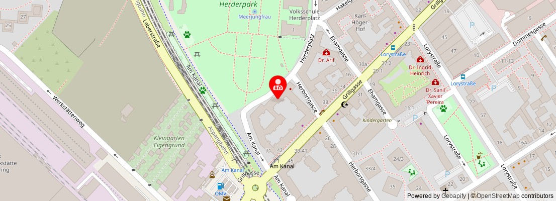 Street map section around the address