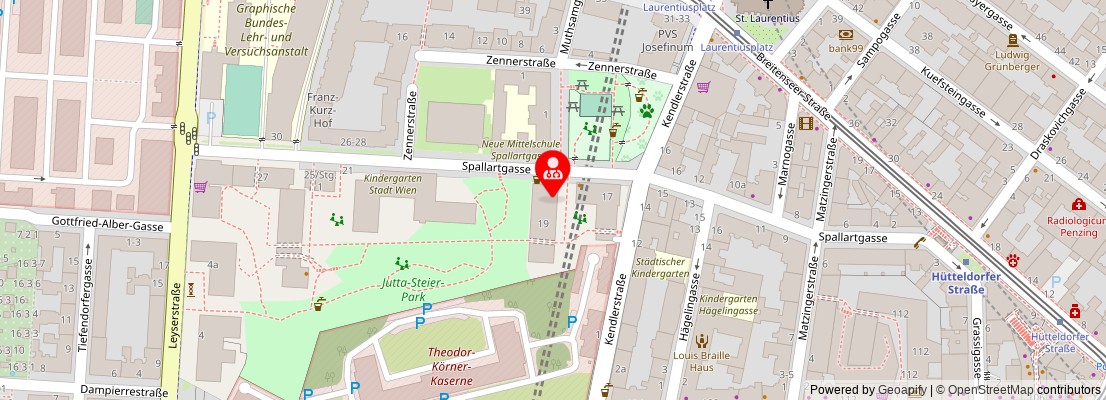Street map section around the address