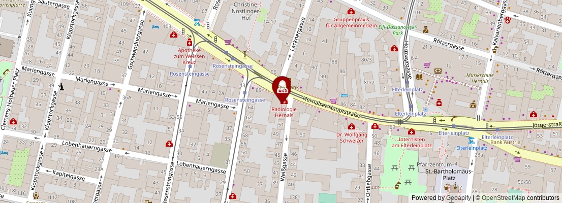 Street map section around the address