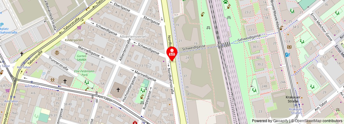 Street map section around the address