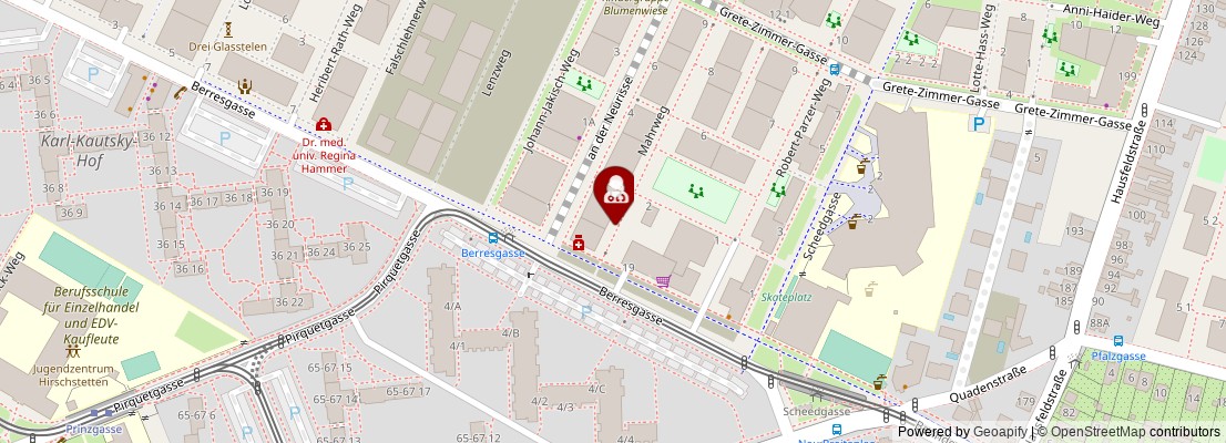 Street map section around the address