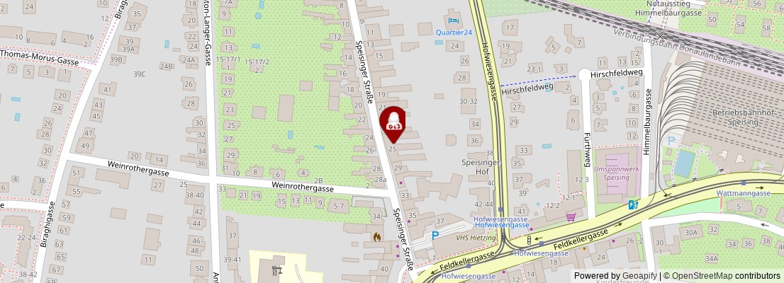 Street map section around the address