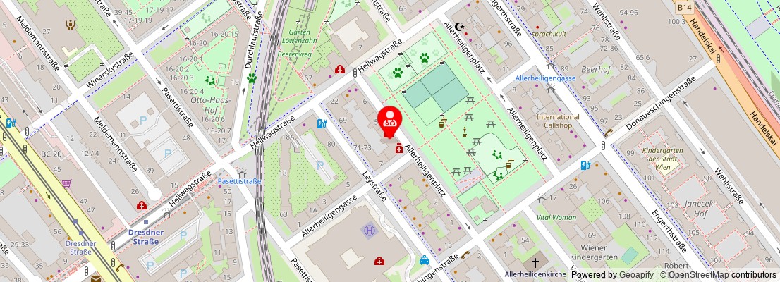 Street map section around the address