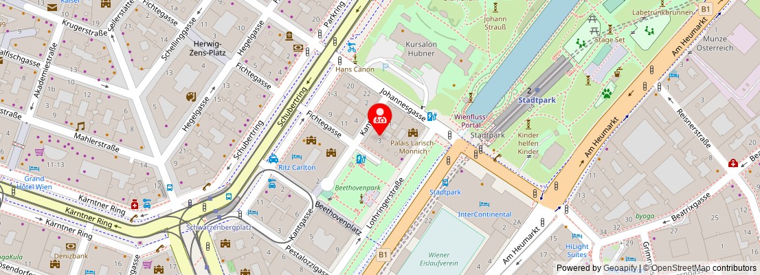 Street map section around the address