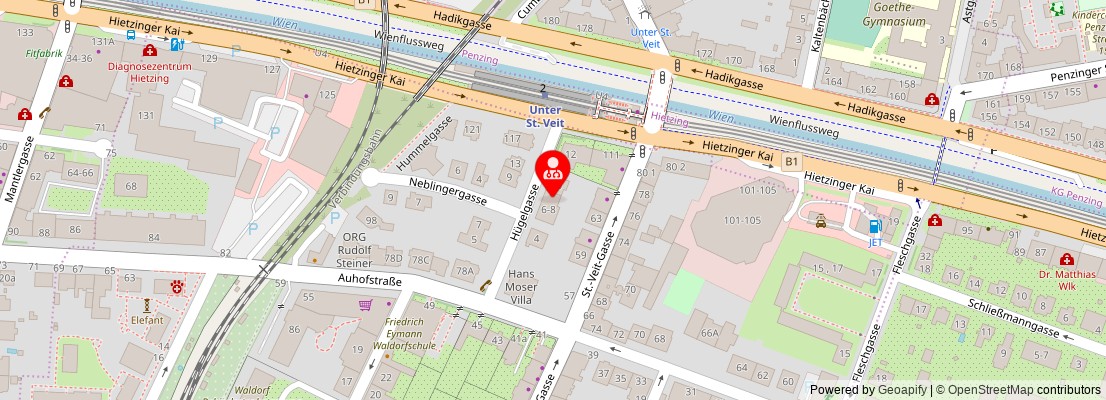 Street map section around the address