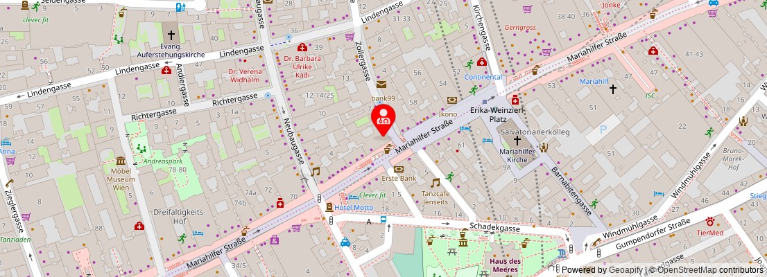 Street map section around the address