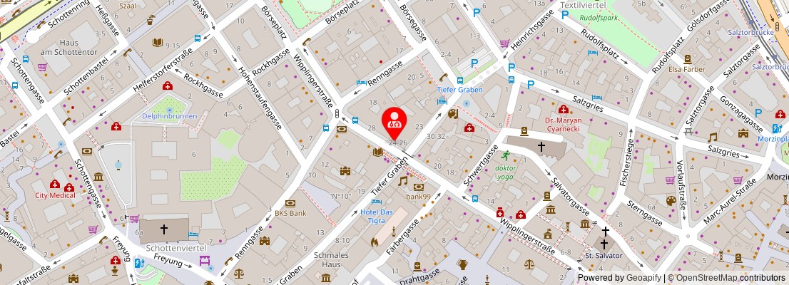 Street map section around the address