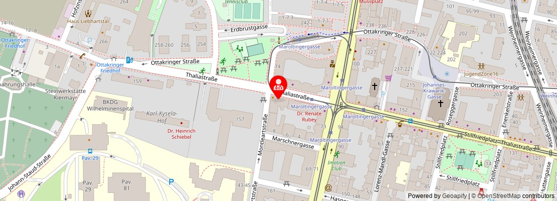 Street map section around the address