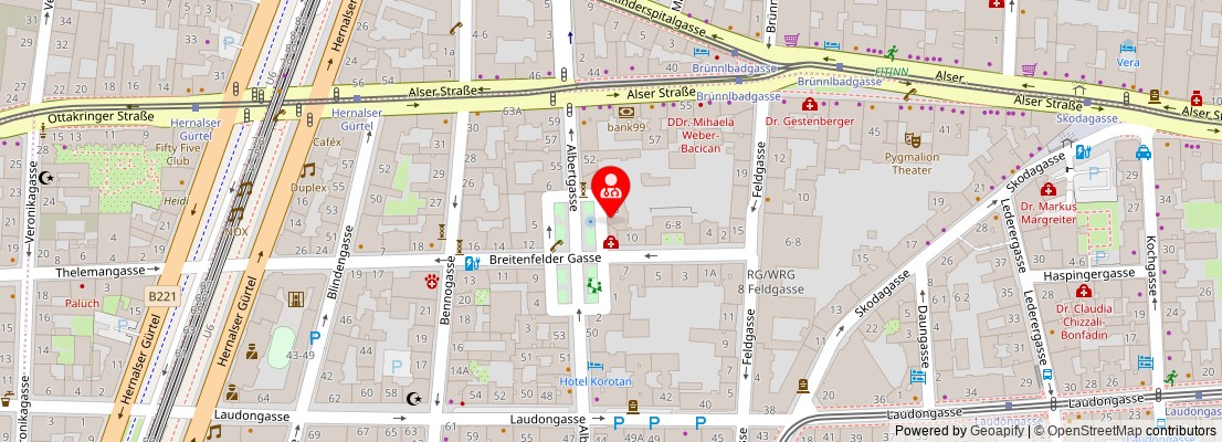 Street map section around the address