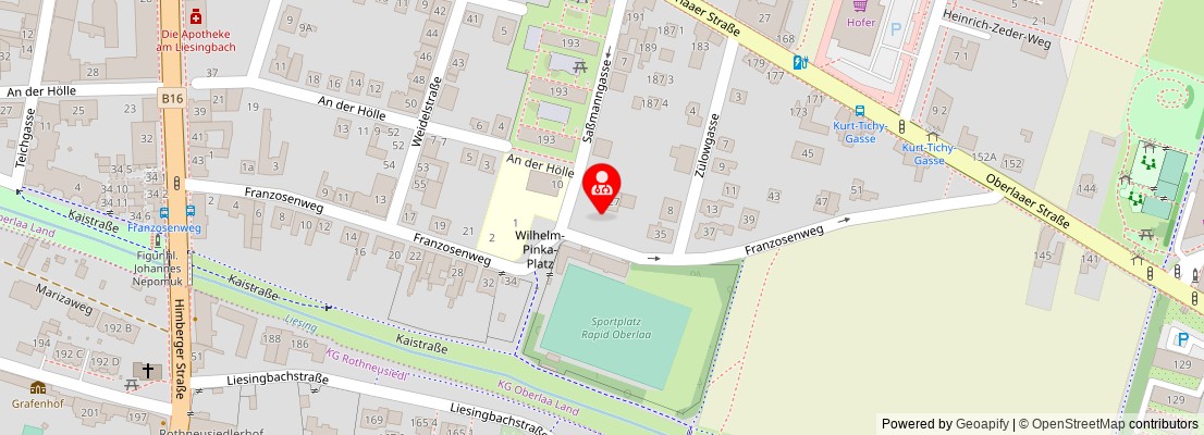 Street map section around the address