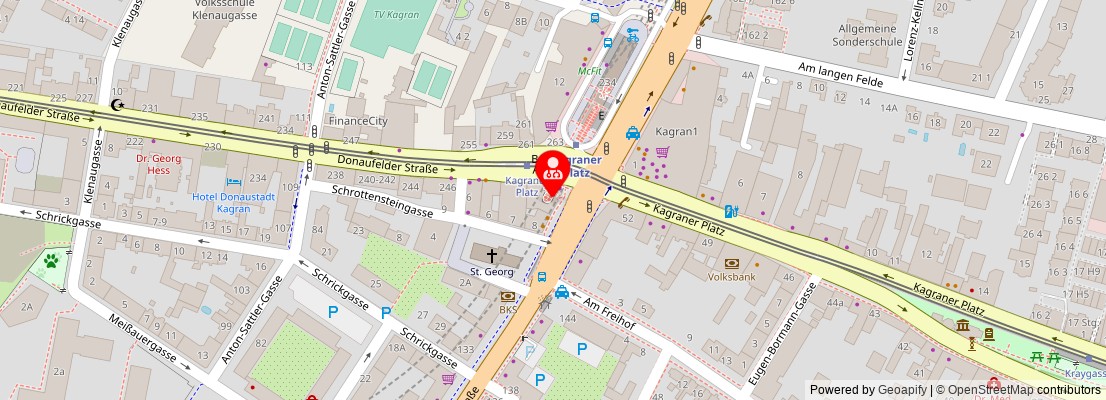 Street map section around the address