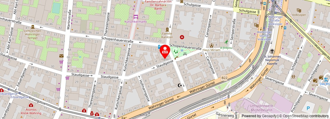 Street map section around the address