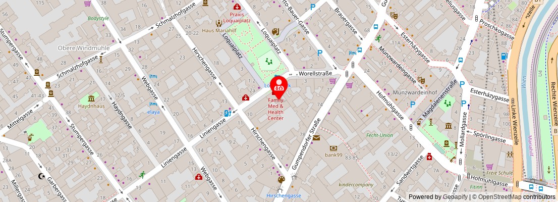 Street map section around the address