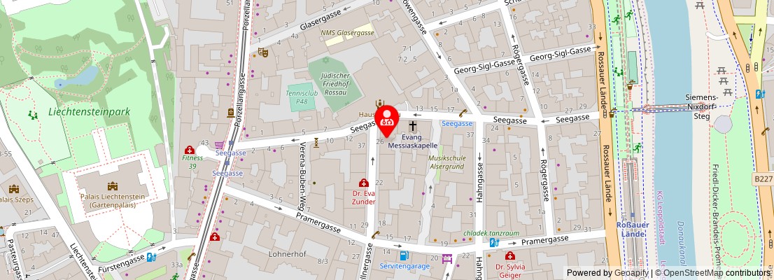 Street map section around the address