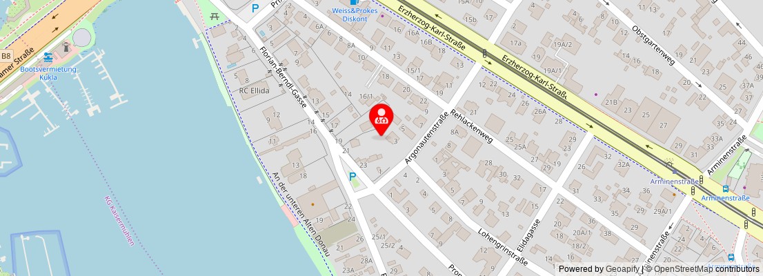 Street map section around the address