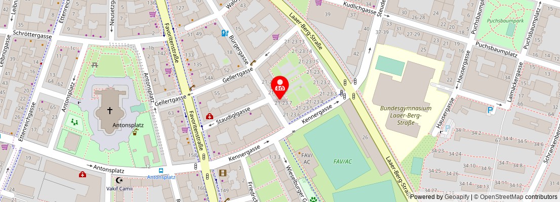Street map section around the address