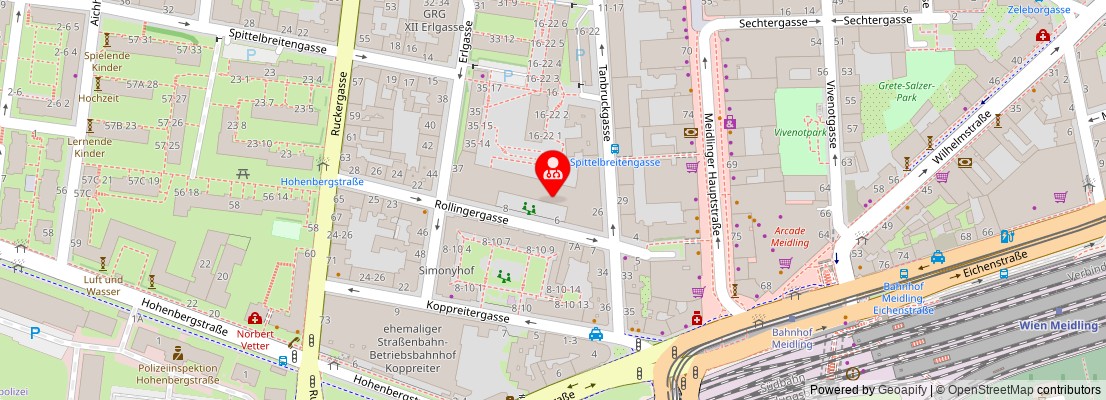 Street map section around the address