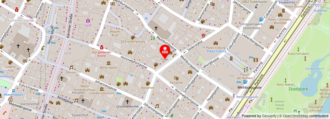 Street map section around the address