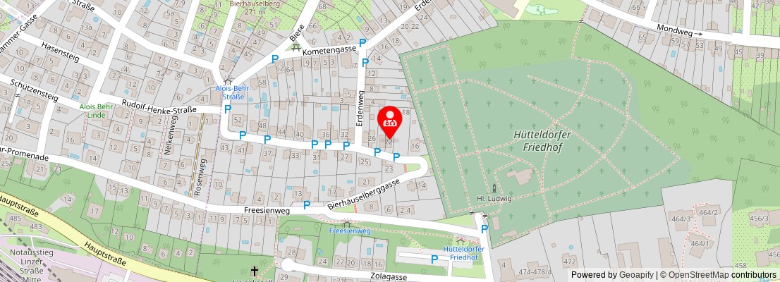 Street map section around the address