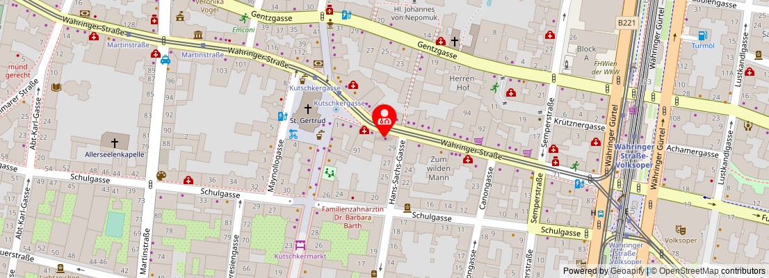 Street map section around the address