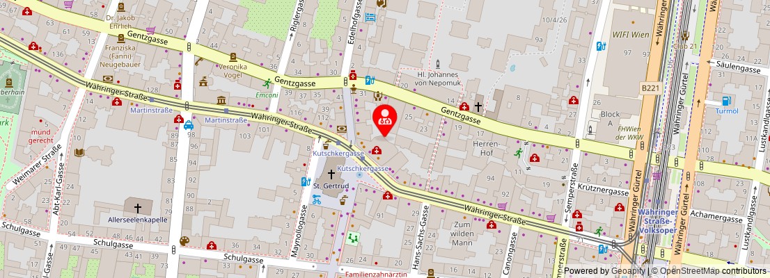 Street map section around the address