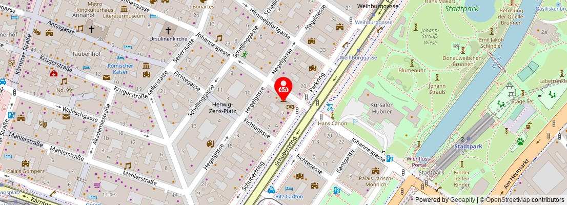 Street map section around the address