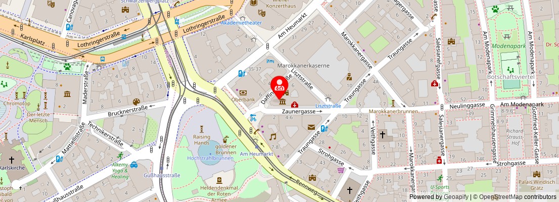 Street map section around the address